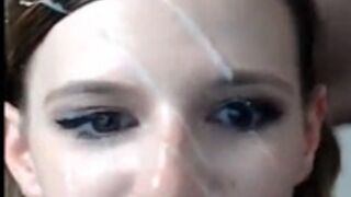 Threesome party and fantastic facial