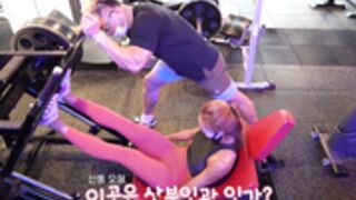 Asian girl brutal workout