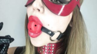 Latex Girl Ballgag Play
