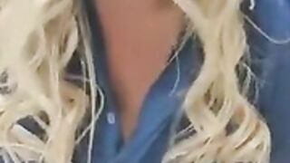 Hot blonde jilling at work