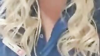 Hot blonde jilling at work