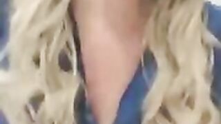 Hot blonde jilling at work