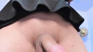 Andrea playing with hard cock