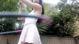 Upskirt Hula Hoop Fun