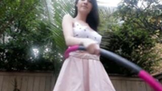 Upskirt Hula Hoop Fun