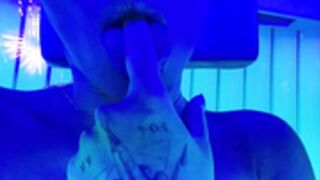 Asa Akira on solarium mast