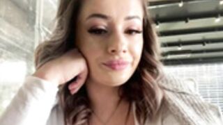 Hot, unknown woman flashes boobs in café