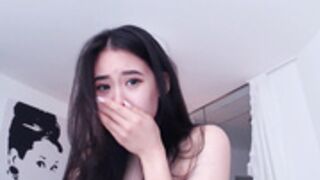 Maid cosplayer riding dildo on webcam