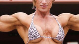 hot woman flexing