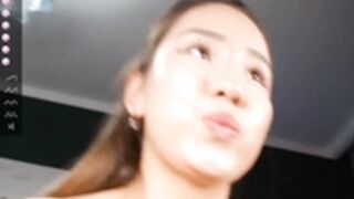 Lina_Tyan in the Nightshade Parlour, sucking dildo.