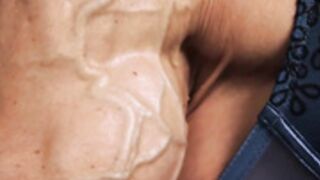 Paloma the most vascular woman on Earth flexes in bed