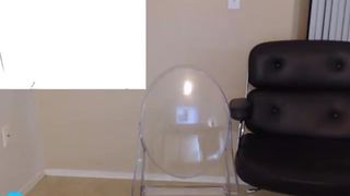Bellecurve masturbating on a clear chair