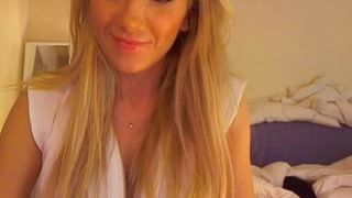 Lara__ teases, daces her way out of a pure white dress