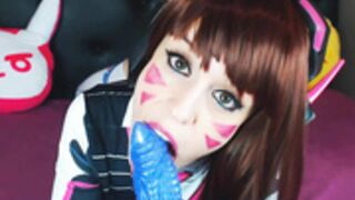 Candystart Ahegao Dva with fantasy dildo and facial
