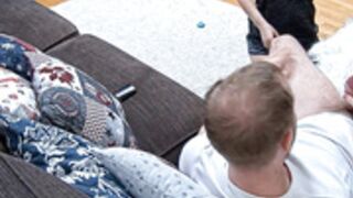 RLC Leora and Paul blowjob in the sofa