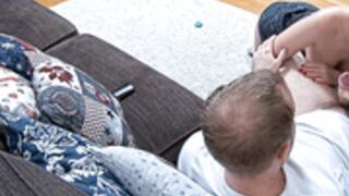 RLC Leora and Paul blowjob in the sofa