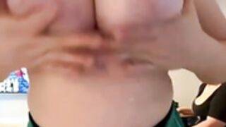 Hot_sisters cream on tits