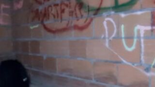 Outside Squirting on Wall