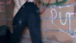 Outside Squirting on Wall