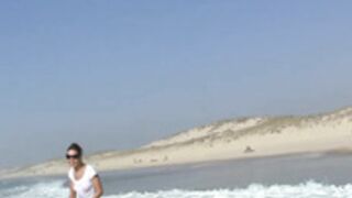 videoteenage - beautiful french woman on the beach 2