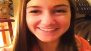 Claire Evans masturbates during watching her own videos