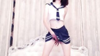 Holly Reed schoolgirl outfit