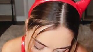 therealoliviamae - OF blowjob boobjob red devil