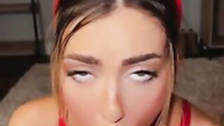 therealoliviamae - OF blowjob boobjob red devil