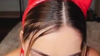 therealoliviamae - OF blowjob boobjob red devil