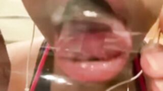 Exquisite asmr - cucumber and glass licking