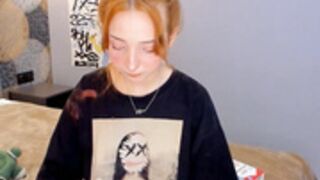 Sexy redhead girl stripping || Chaturbate