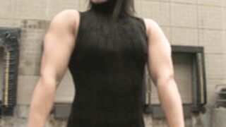Japanese FBB Can't Stop Bouncing Her Huge Biceps 1