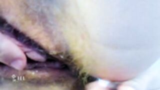 ketlinrous caresses her hairy twat & then her furry cat