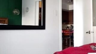 Camille Haring getting ready.  Hairy.