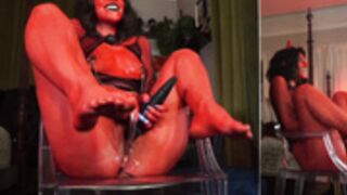 Audrey_ Anal Beads + NJoy + Vibe in Red Devil Paint