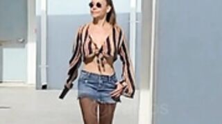 Exhibitionist Sheer top and flashing