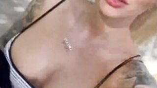 Viking Barbie - squirting in public toilet (2)