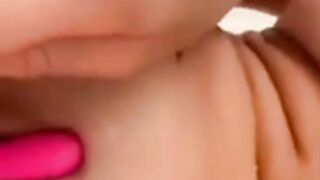 Blonde toying outside