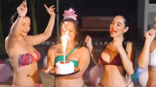 Michelle Giraldo y sus amigas celebran