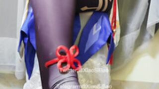 Genshin Ganyu cosplay footjob