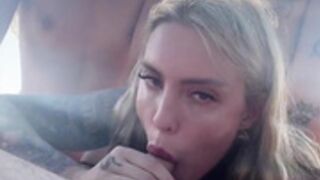 thedesperateone triple blowjob on public beach