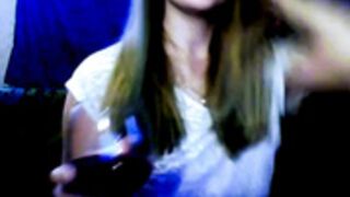 Drunken Olha Mochalova in birthday party