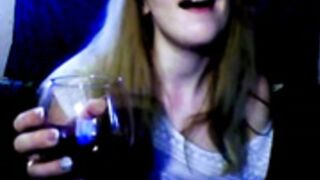 Drunken Olha Mochalova in birthday party