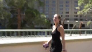 Febbytwigs Vegas strip public cumwalk