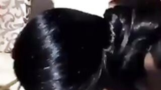 Long black hairjob