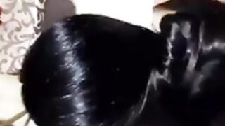 Long black hairjob