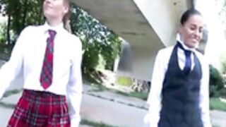 dellai twins schoolgirls blowjob, piss