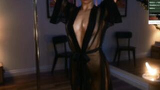 Thecherie nipslips in sheer robe on 19 Jan 2023
