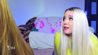 Each hoe rides Him then they fuck w/ two way dildo