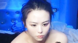 Cute chinese couple making love in private room